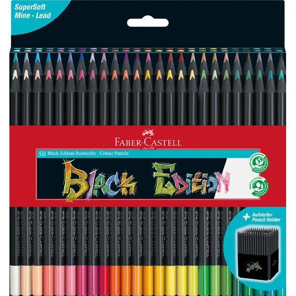 Набір кольорових олівців Faber-Castell Black Edition картонний пенал 50 кольорів Чорне дерево (116450) Набір кольорових олівців Faber-Castell Black Edition картонний пенал 50 кольорів Чорне дерево (116450)