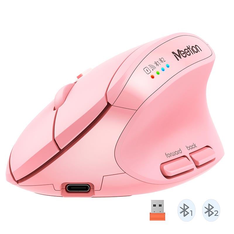 Компьютерная мышка беспроводная Meetion BTM008 Bluetooth Pink (25815485)
