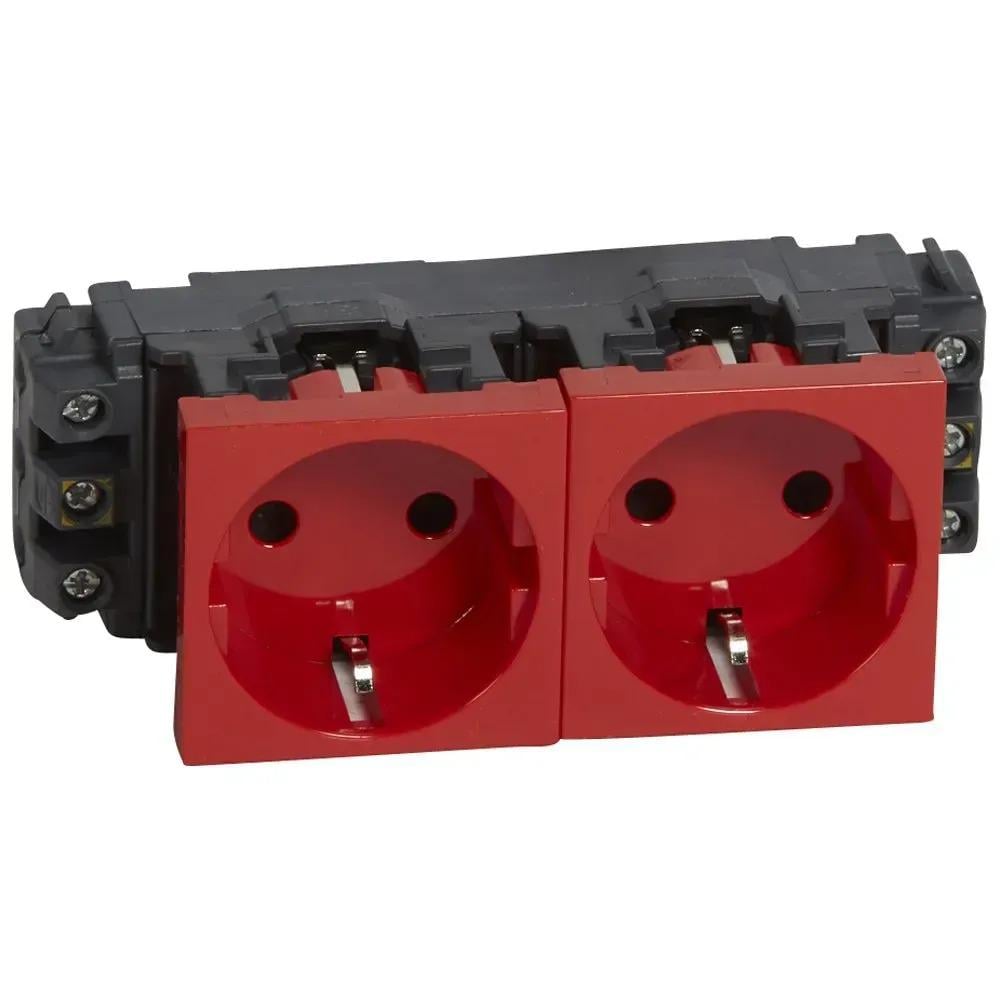 Розетка на 2 гнезда Legrand Mosaic 70x70 мм Красный (620599)