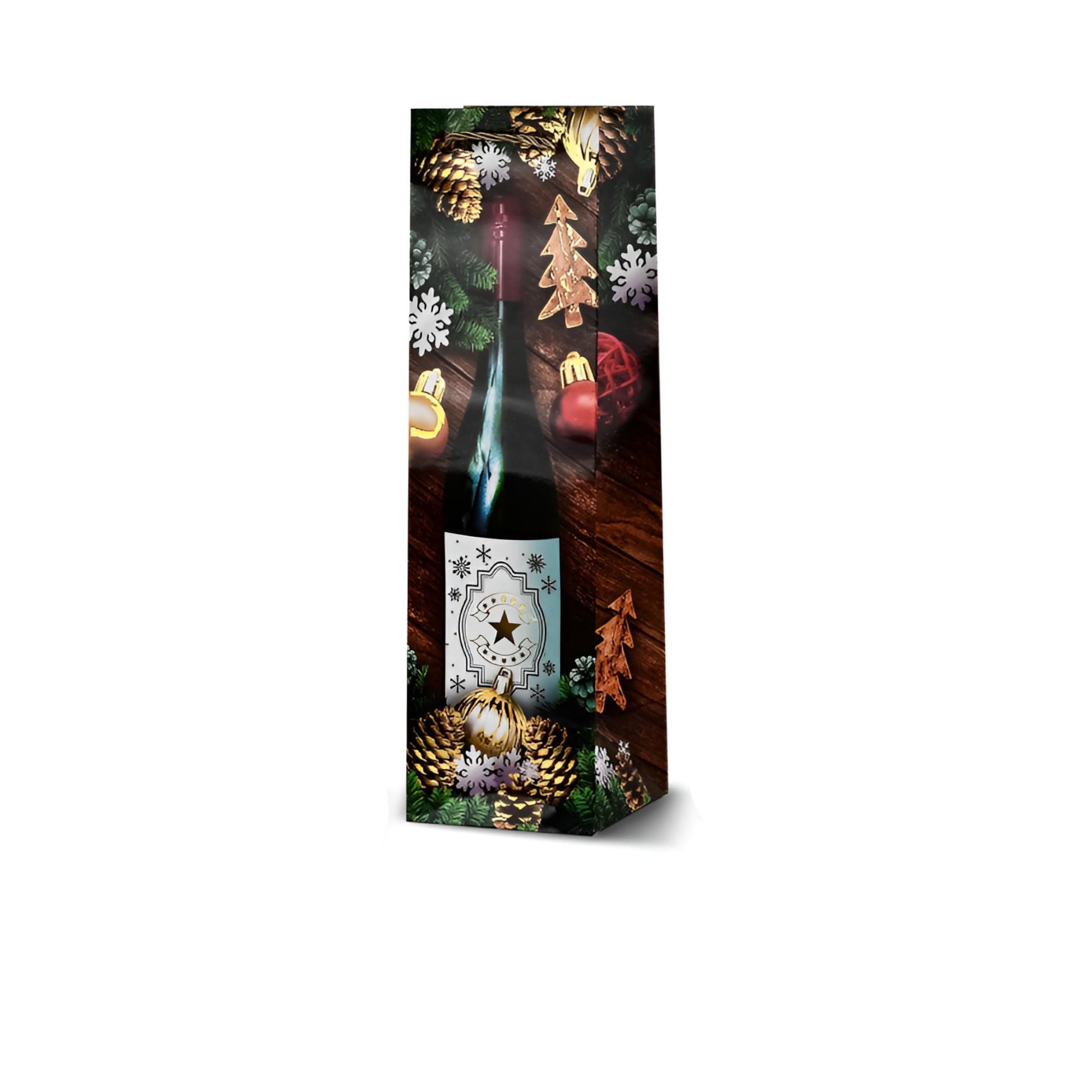 Подарочный пакет под бутылку Stenson Gifts 11х11х38 см Разноцветный (R33030)