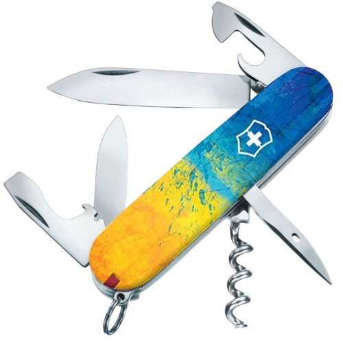 Нож складной многофункциональный Victorinox SPARTAN UKRAINE Желто-синий рисунок 13 функций 91x27x15 мм (Vx13603.7_T3100pw)
