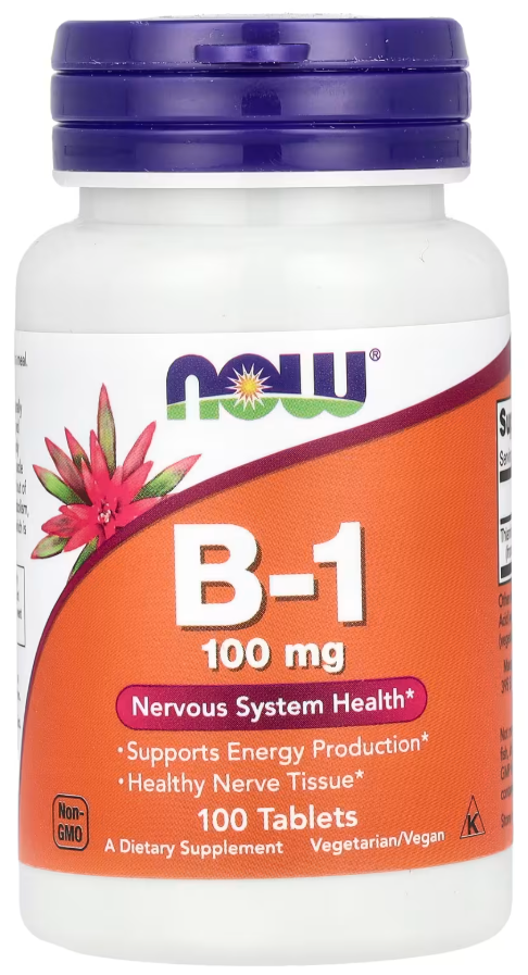 Витамин В-1 Тиамин NOW Foods B-1 100 мг 100 таблеток