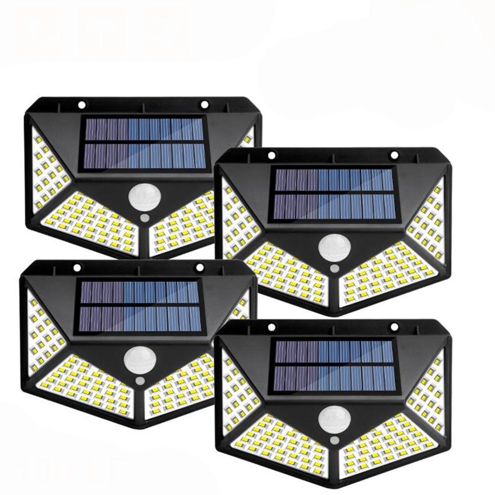 Комплект уличных светодиодных фонарей Solar 100 LED 4 шт. с увеличенной емкостью 3600 mАh Черный (34049yop4pcs/36)