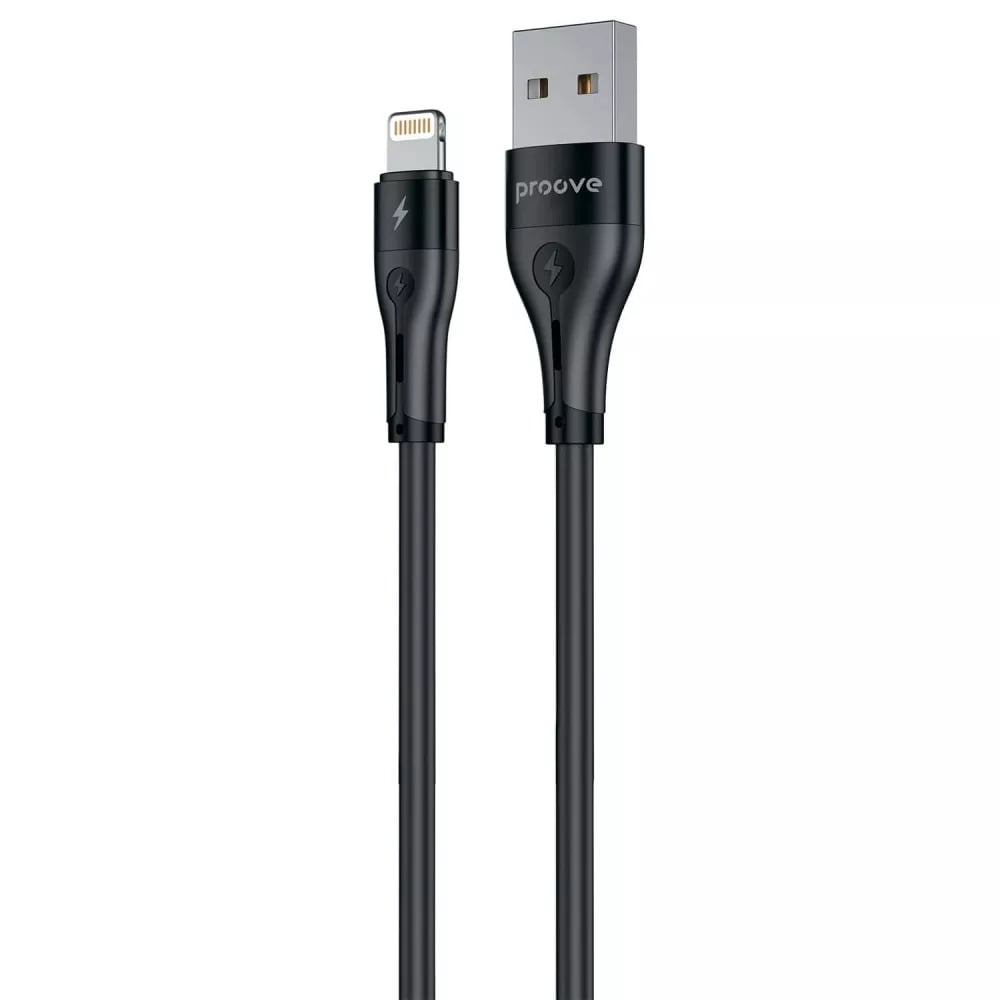 Кабель для зарядки Proove Soft Silicone, USB to Lightning, 2,4А, длина 2 м, Черный (CCSO20001121)