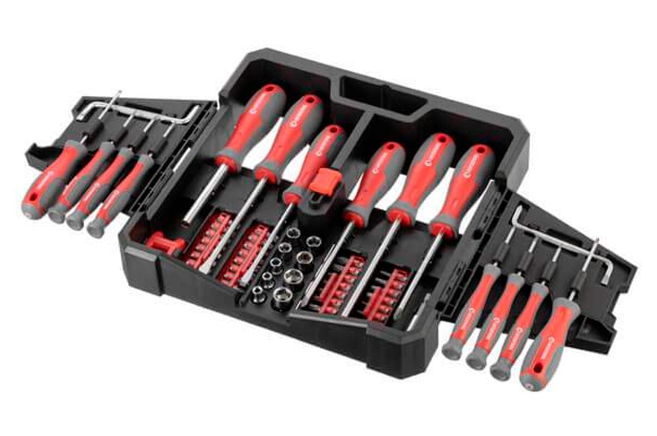 Набір викруток Intertool PH x SL x T з бітами та головками 63 од. (VT-3363)
