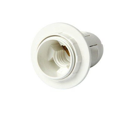 Патрон электрический с гайкой E.NEXT e.lamp socket with nut.e14.pl.white E14 пластик Белый (s9100006)