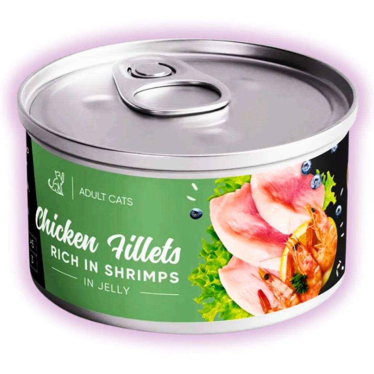 Корм влажный для кошек Savory филе курицы с креветками в желе 70 г (20994)