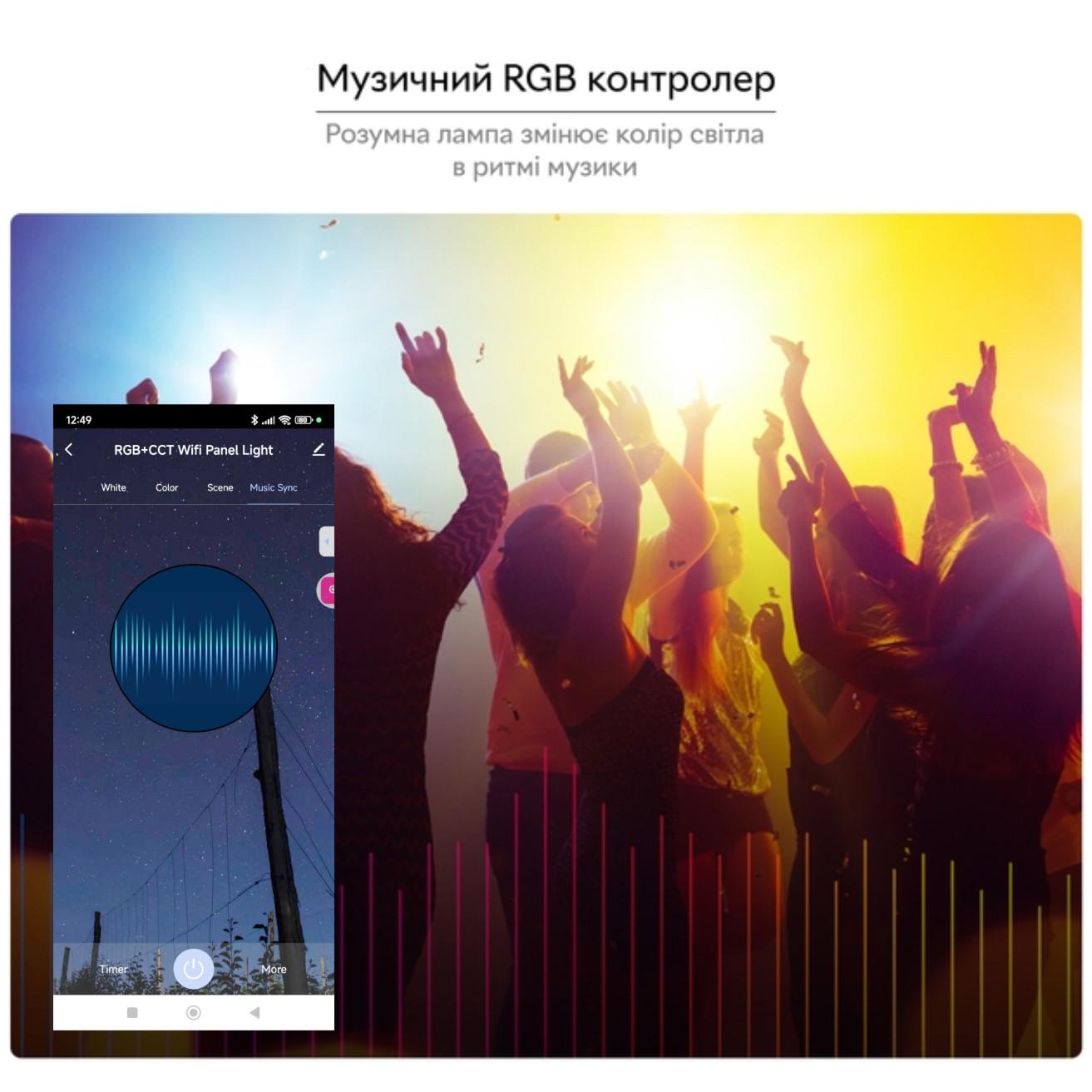 Розумний світильник вбудований Tuya Smart LED WiFi 2700-6500 K 6W Color/White (18966013) - фото 10