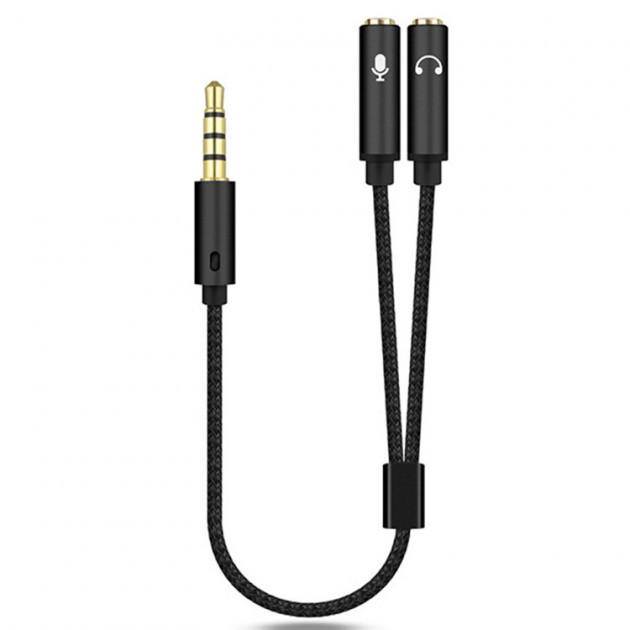 Переходник для подключения микрофона 3pin и наушников SUNROZ Premium (A48306)