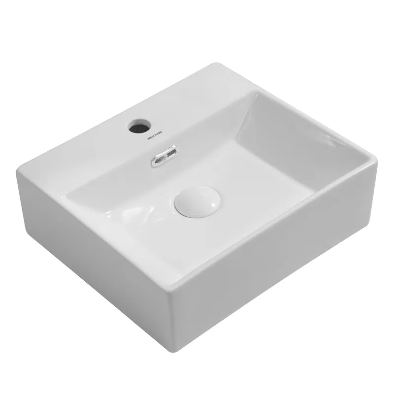 Раковина підвісна MIXXUS Premium QUADRO-0205 410х360х130 мм з отвором під змішувач та переливом (MP6508)