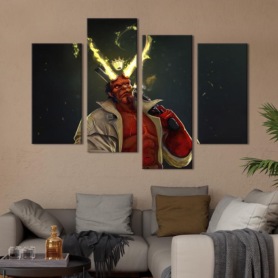 Картина на холсте Хеллбой - демон-супергерой 149x106 см (1486-42)