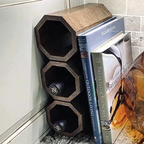 Полка для вина настольная Плантей 3 Сепия (Впс-310208)