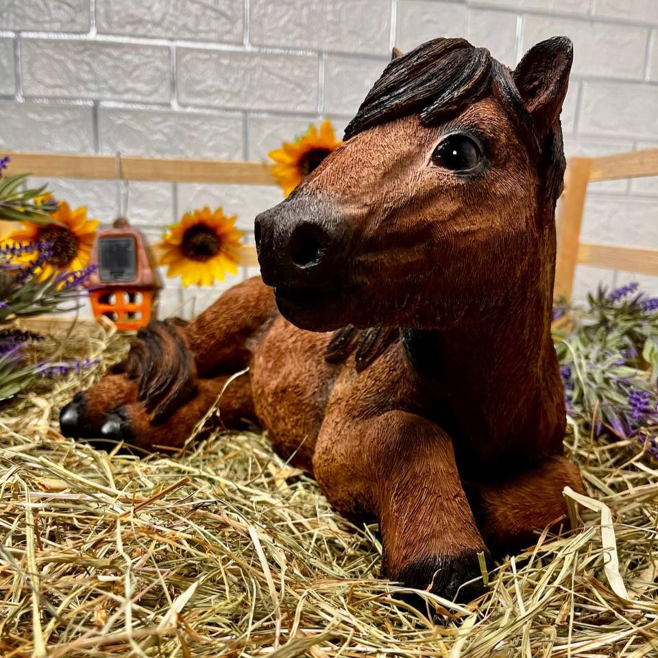 Садова фігура Конячка 41x28x25 см Коричневий (29614597) - фото 3 Садова фігура Конячка 41x28x25 см Коричневий (29614597) - фото 3