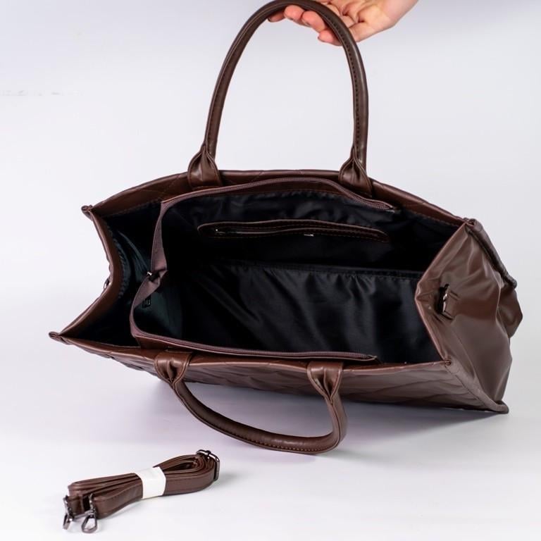 Сумка женская шоппер XENIA № 21-22 из эко-кожи Коричневый - фото 3