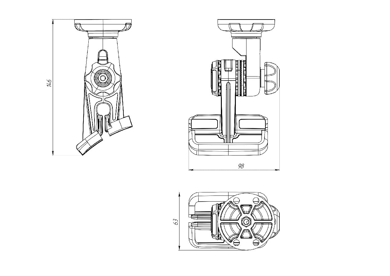 Платформа для обладнання Borika FASTen TAMx218 з системою монтажу для кріплення на ліктросі човна Чорний (01.04.011.03.01) - фото 2