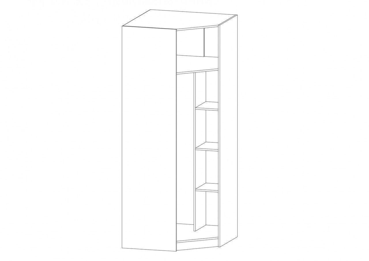 Шкаф распашной угловой Фантазия 875x2160x875 из ДСП цвет Венге темный /Дуб самоа Мебель Сервис - фото 2
