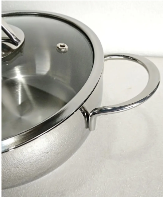 Каструля зі cкляною кришкою OMS з нержавіючої сталі для газу і індукціі 5,7 л (2060-5.7) - фото 3 Каструля зі cкляною кришкою OMS з нержавіючої сталі для газу і індукціі 5,7 л (2060-5.7) - фото 3