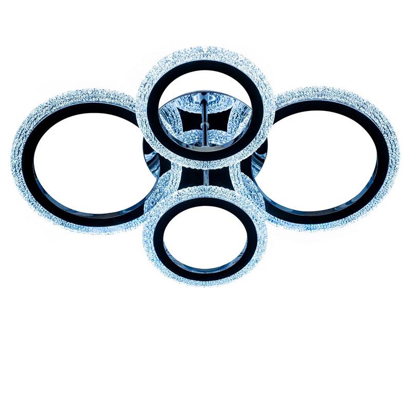 Люстра LED стельова Light House SC-15806/2+2C BP 76W Чорний хром