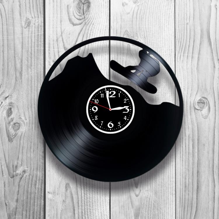 Часы настенные Сноубординг 0217 из виниловой пластинки