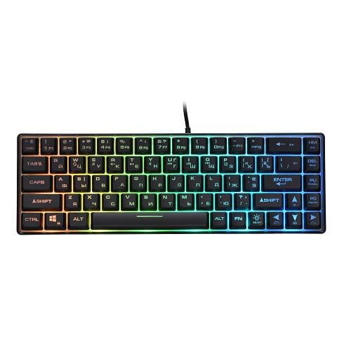 Клавиатура игровая 2E KG345TR Gaming RGB 68 key USB 2.0 Transparent ENG/RU/UA Black (12910048)