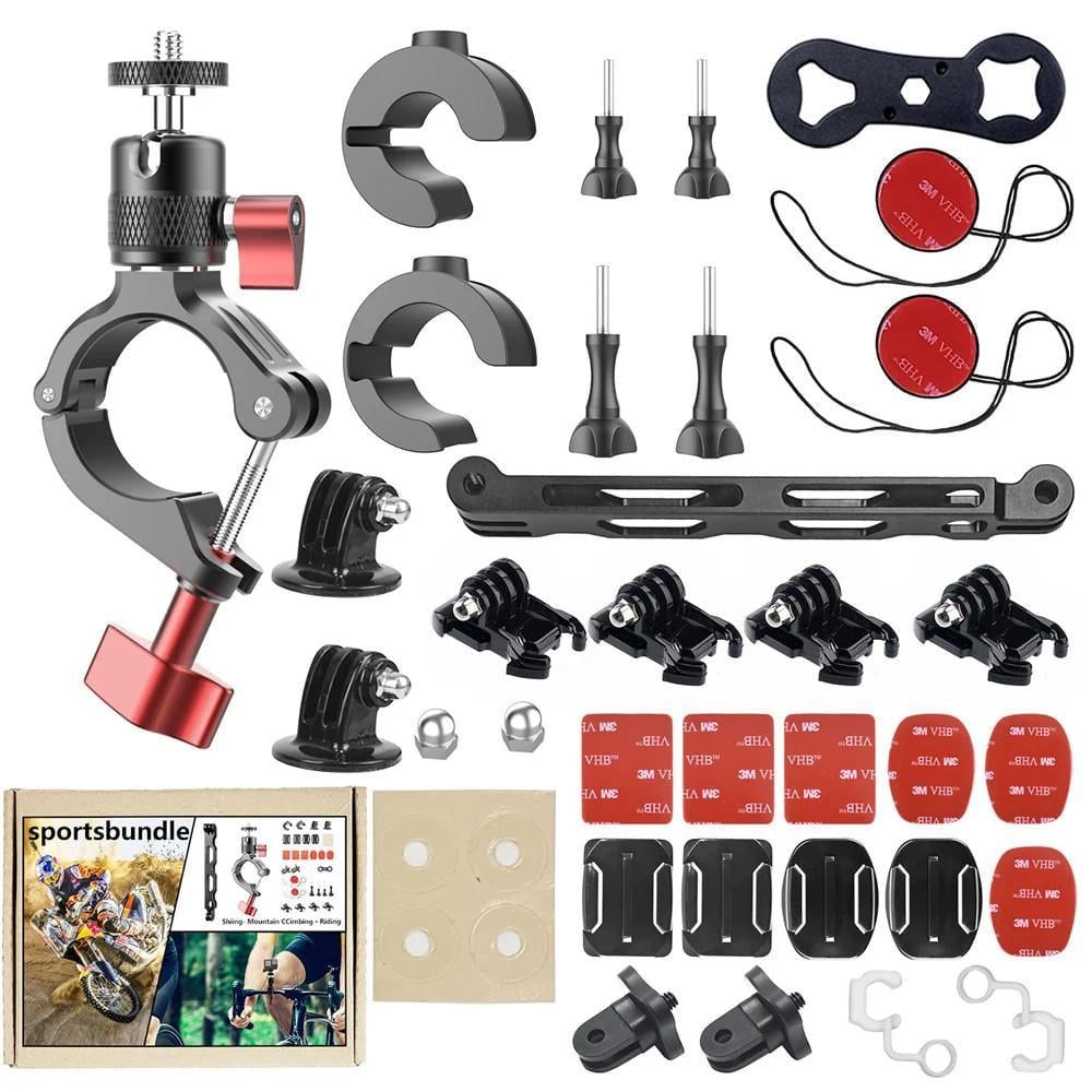 Кріплення на мотоцикл для екшн-камери на шолом/кермо алюміній AC Prof HQS-NEW-KIT-M06 (2063273490)