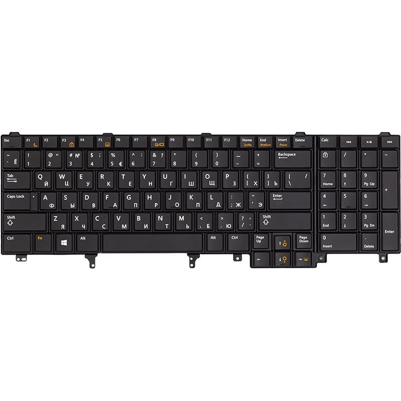 Клавіатура Power для ноутбука DELL Latitude E6520 чорний фрейм підсвітка Чорний