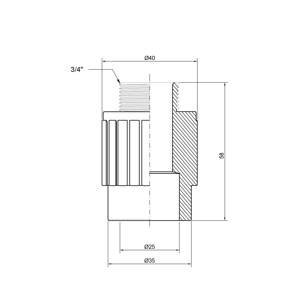 Муфта для полипропиленовых труб Thermo Allince наружная 25x3/4" (273830#) - фото 2