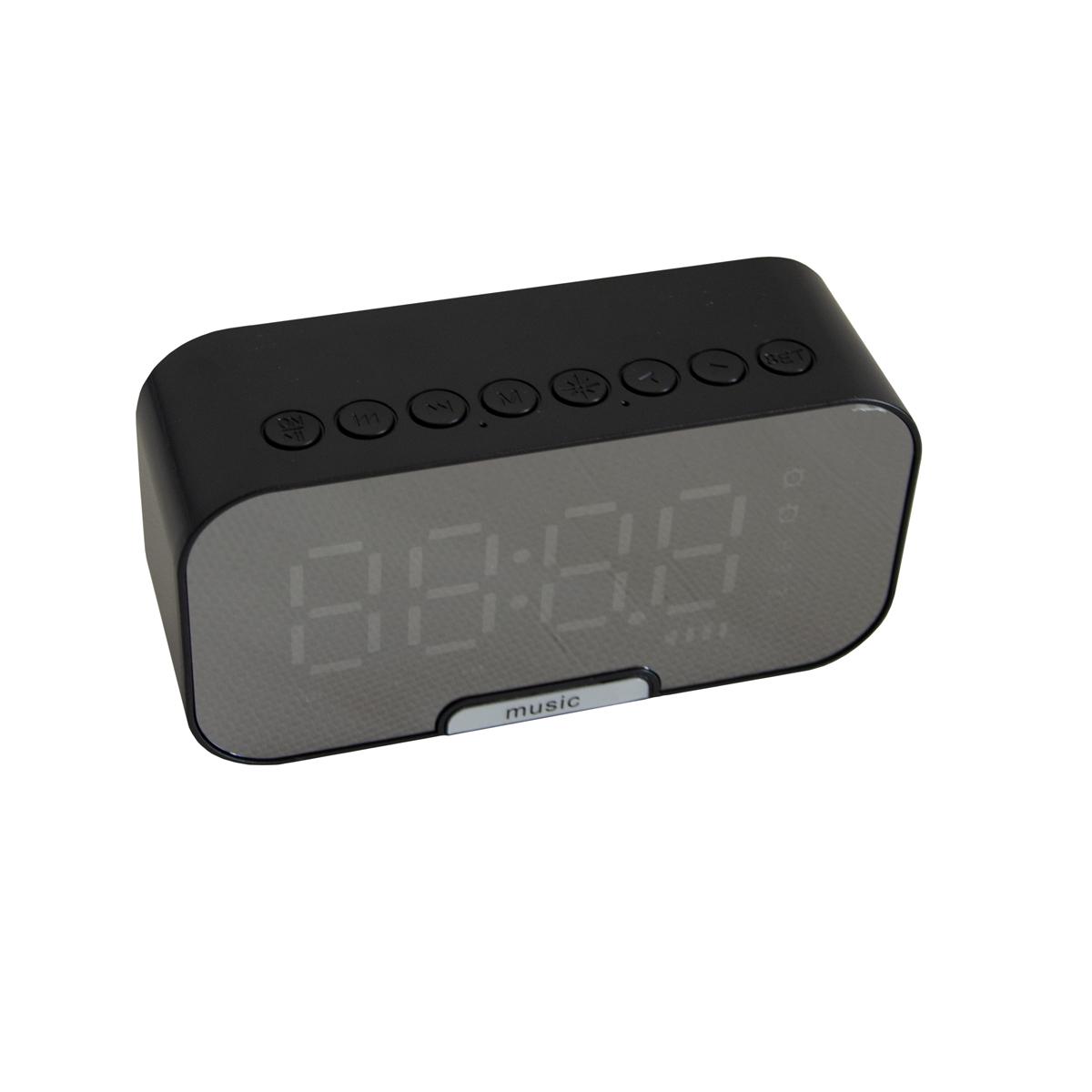 Часы настольные с будильником Clock Digital Speaker Q5 BT Black (1010530) - фото 8