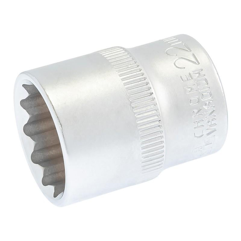 Головка торцевая MasterTool 12-гранная ½" 22 мм L 40 мм CrV 78-0622