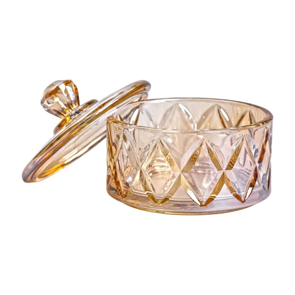 Цукерниця з кришкою скляна під кришталь Коричневий (HP-YH-21) - фото 3 Цукерниця з кришкою скляна під кришталь Коричневий (HP-YH-21) - фото 3