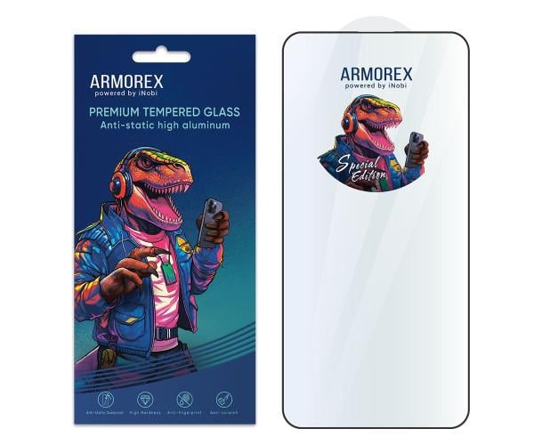 Защитное стекло ARMOREX SE 5D Hi-Alumin Antistatic для Apple iPhone 15 Black (32655)
