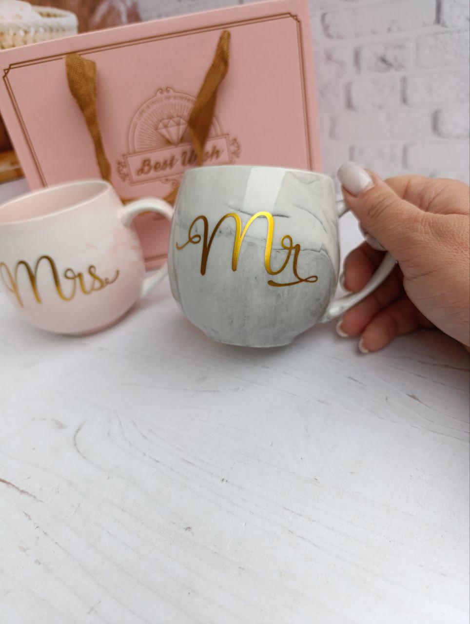 Набір чашок HOME MR&MRS керамічні в подарунковій коробці 2 шт. по 300 мл (B060367) - фото 4