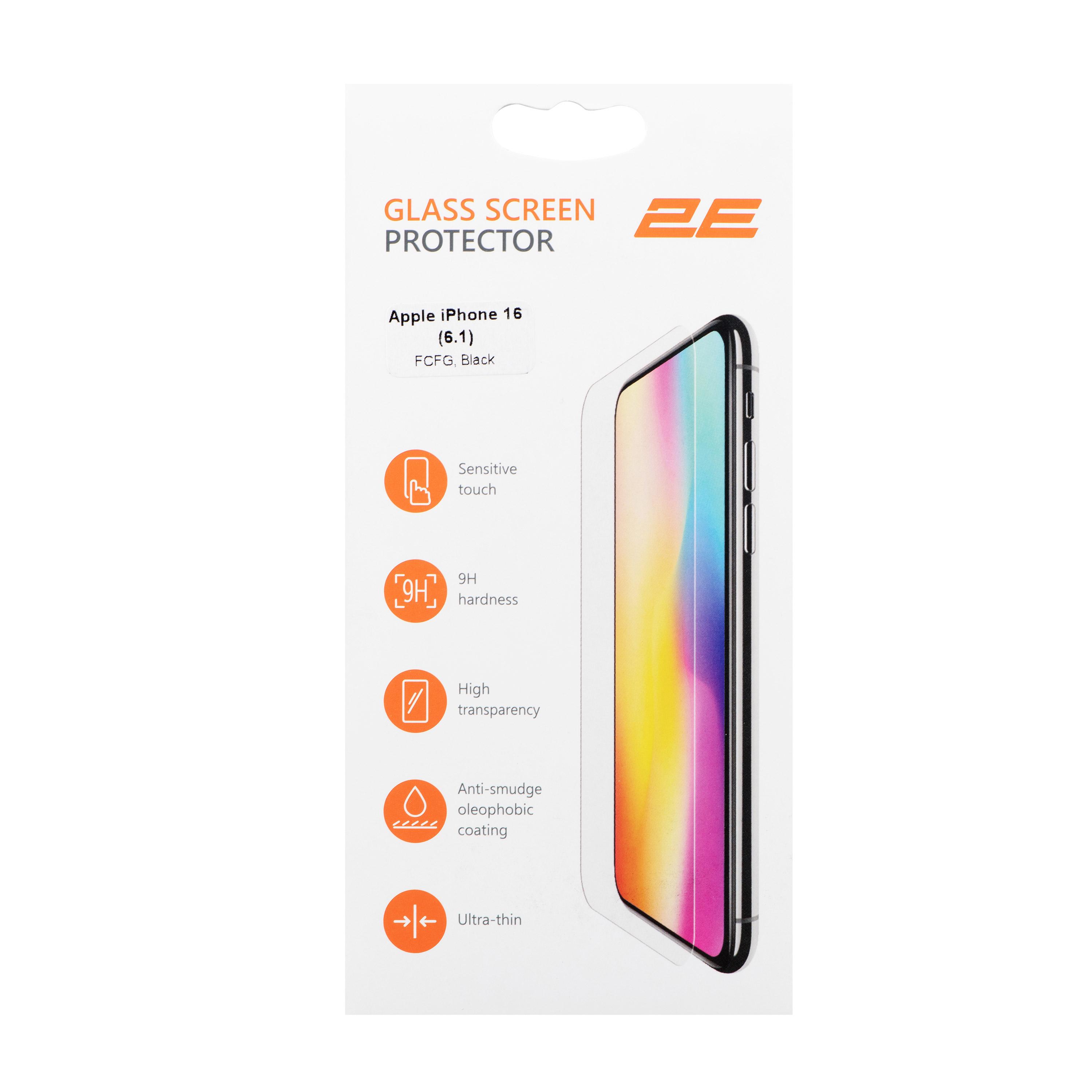 Захисне скло 2E для Apple iPhone 16 Прозорий з чорним (2E-IP-16.-6.1-SMFCFG-BB) - фото 6