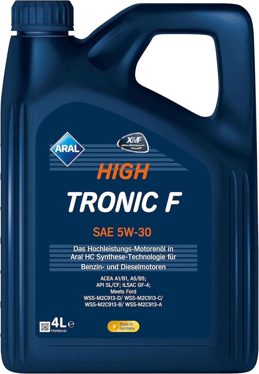 Моторное масло ARAL Hightronic F A1/B1/A5/B5 SL/CF 5W-30 4 л (15F458)