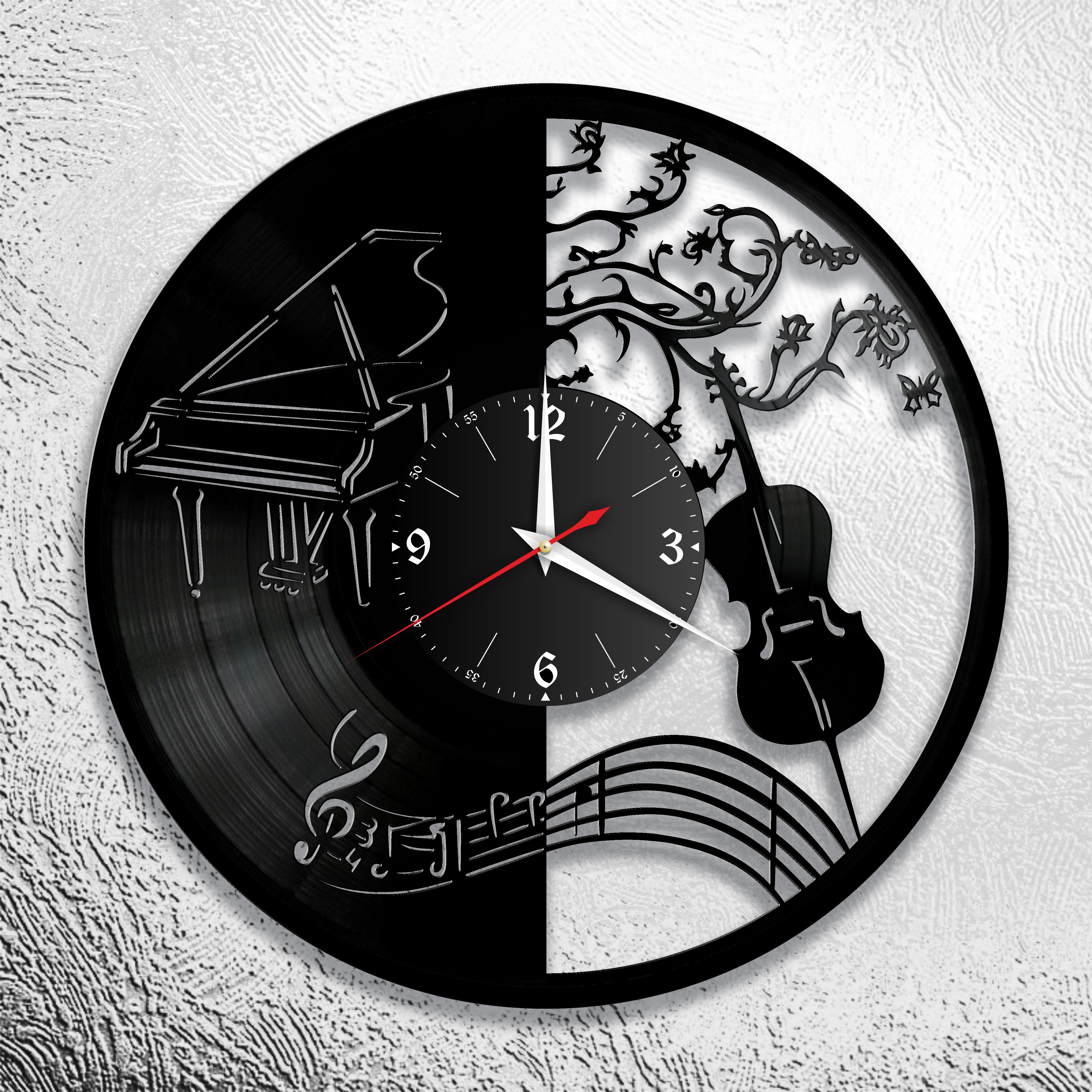 Часы настенные Виолончель 0794 из виниловой пластинки