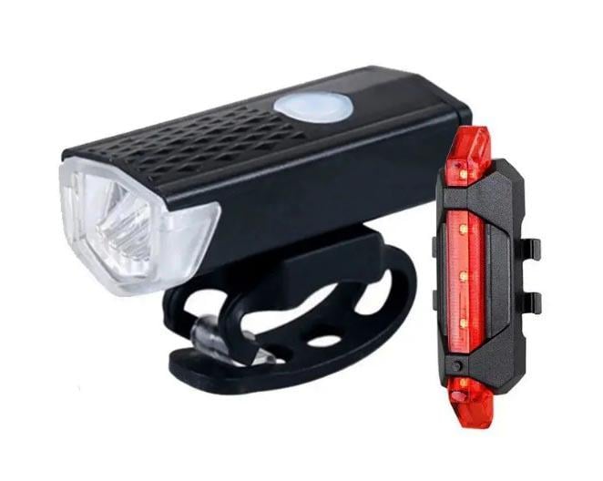 Ліхтар велосипедний передній та задній Bike Light 025 акумуляторний з кріпленням (1984754382) - фото 1