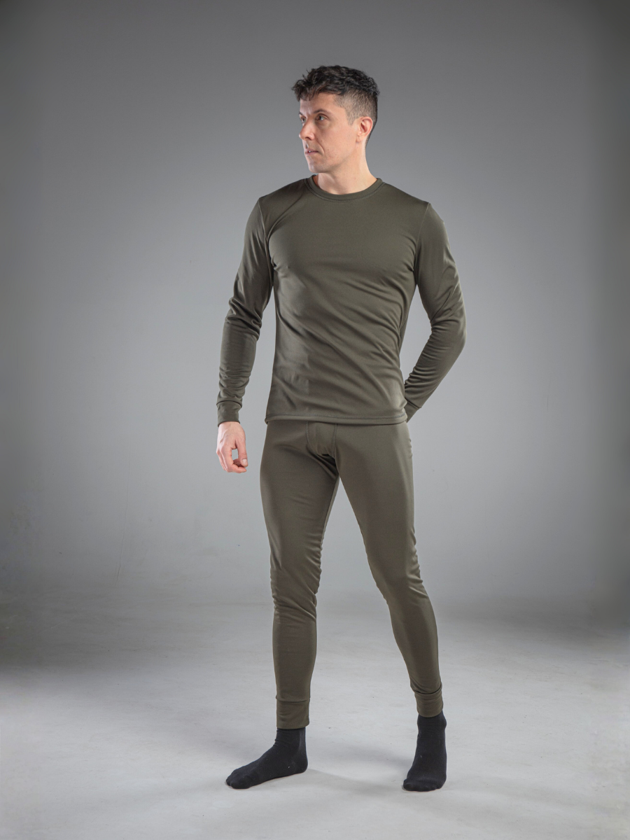Термобілизна чоловіча на мікрофлісі термолонгсліви/термокальсони 4XL Хакі (8199445100)
