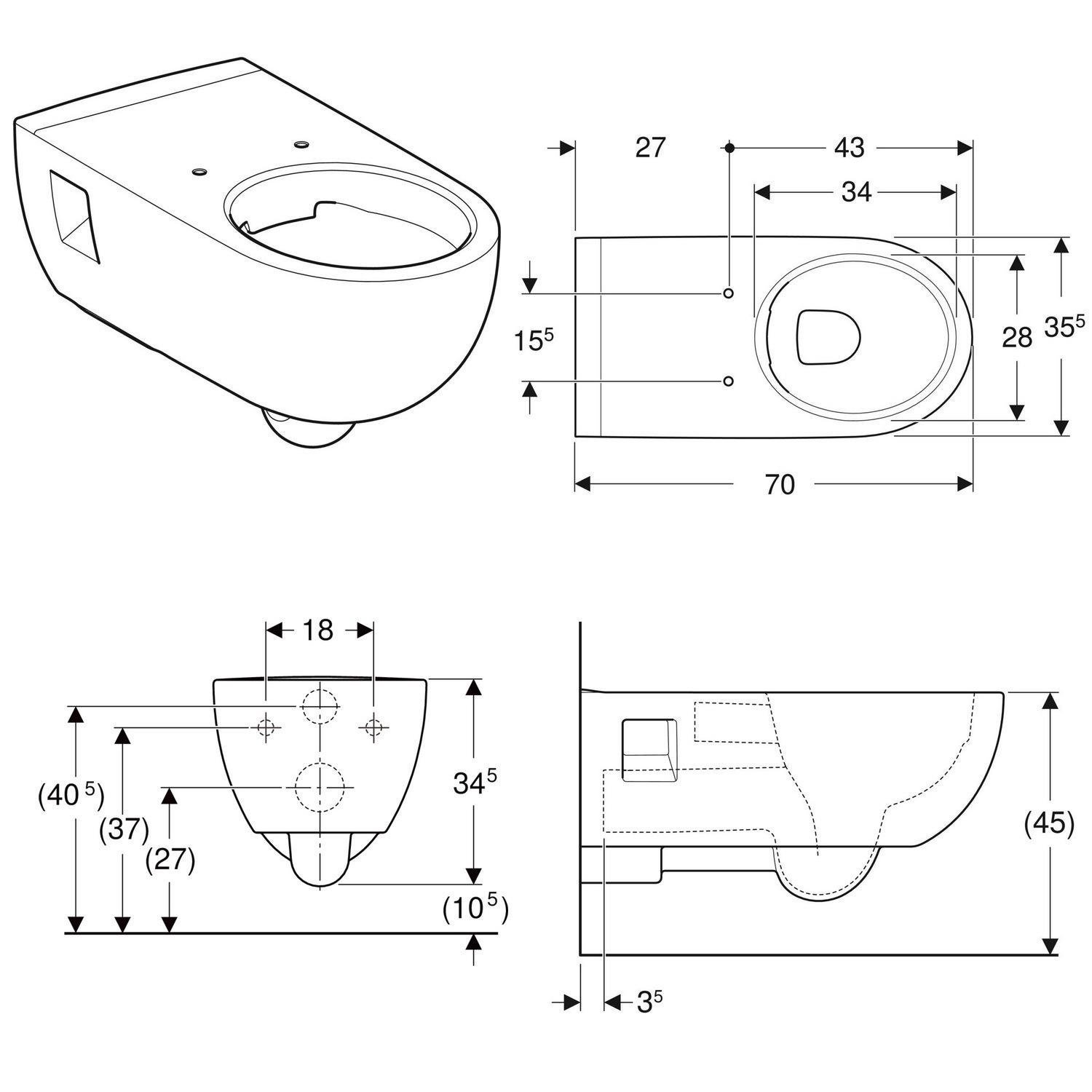 Унітаз підвісний Geberit Selnova 500,693.01.2 безобідковий без сидіння (233746) - фото 2 Унітаз підвісний Geberit Selnova 500,693.01.2 безобідковий без сидіння (233746) - фото 2
