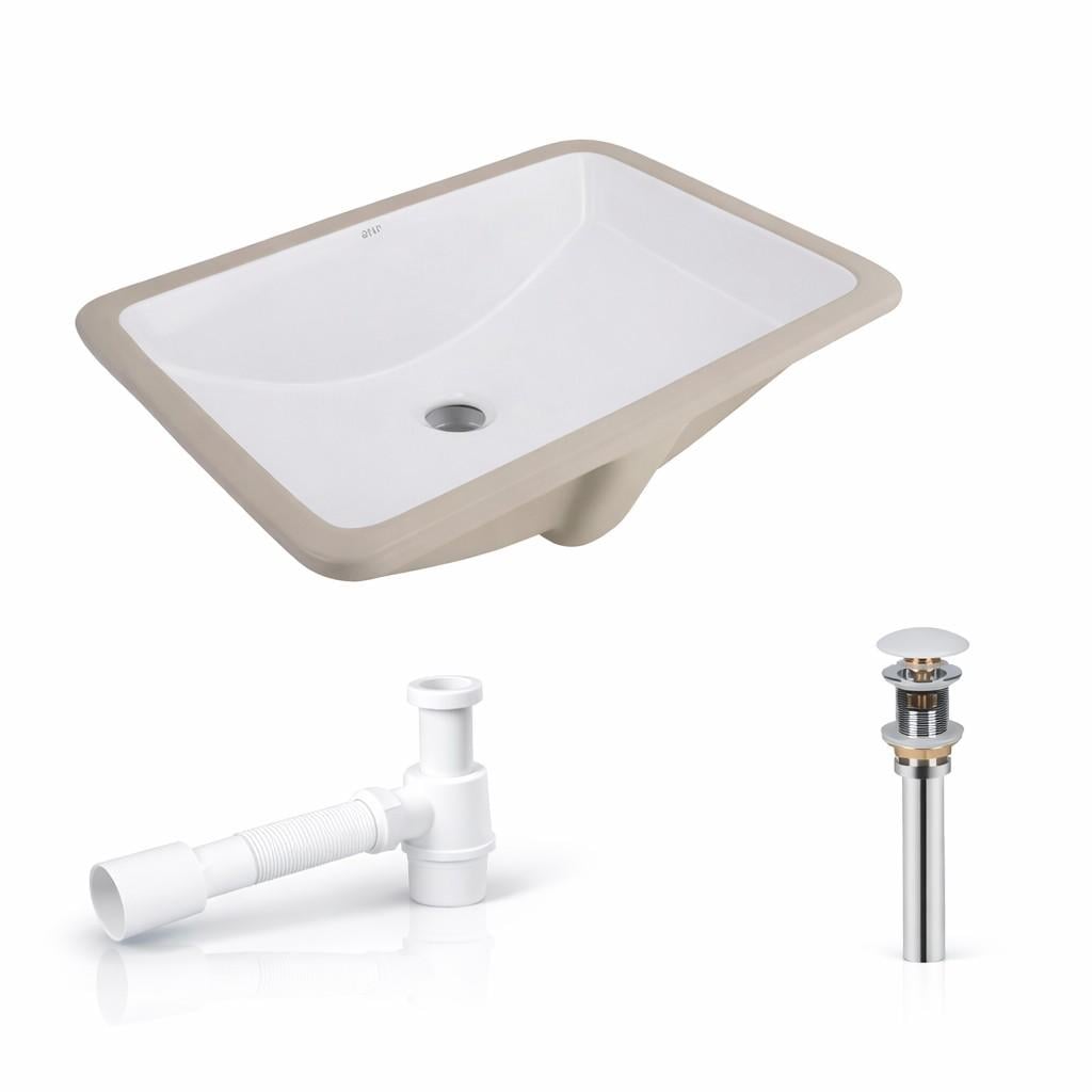 Комплект Qtap Stork 535×365 White врізна раковина під стільницю/донний клапан PU02O/сифон (47293) Комплект Qtap Stork 535×365 White врізна раковина під стільницю/донний клапан PU02O/сифон (47293)