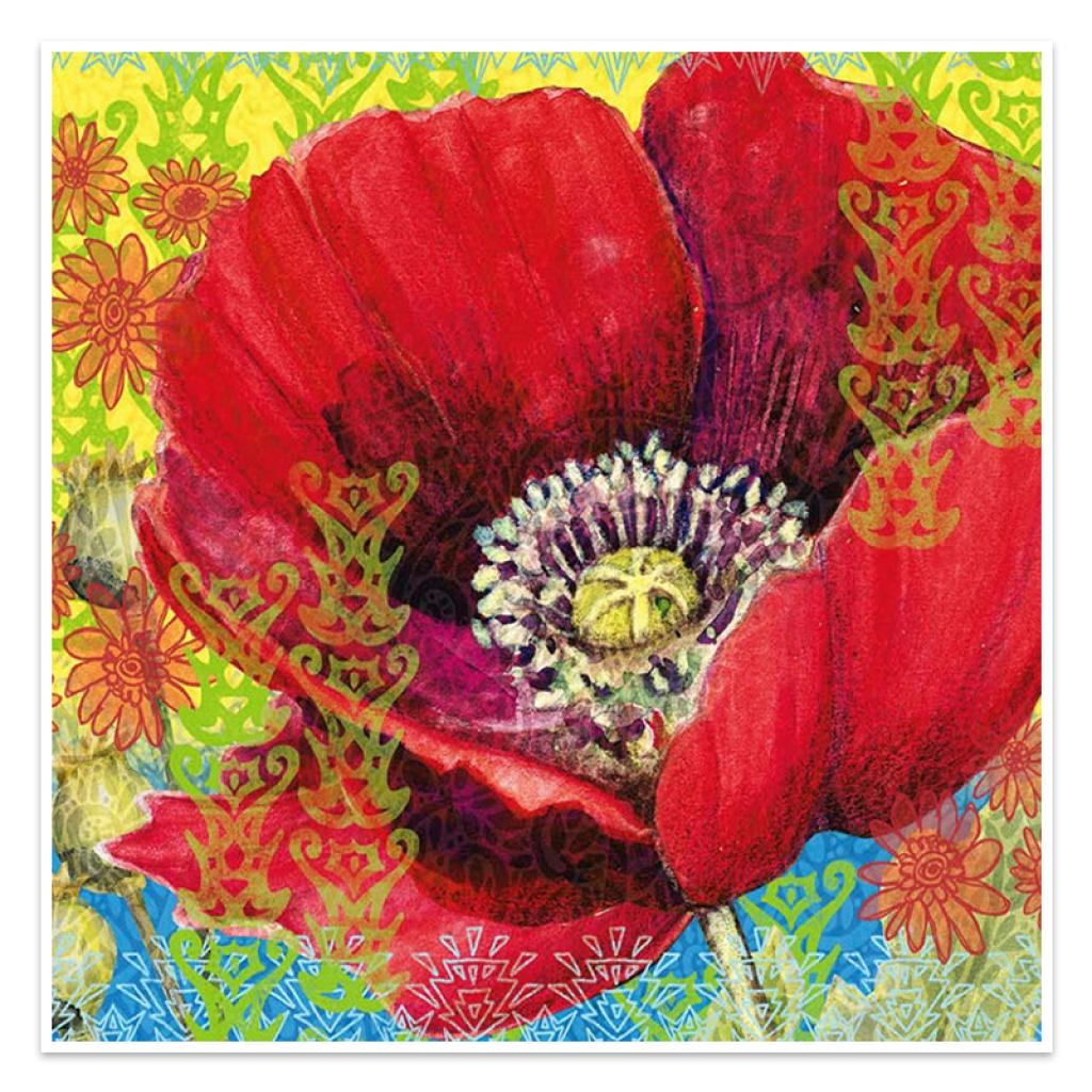 Алмазная мозаика Lesko DIY LG141 Мак 30x30 см (1377927)