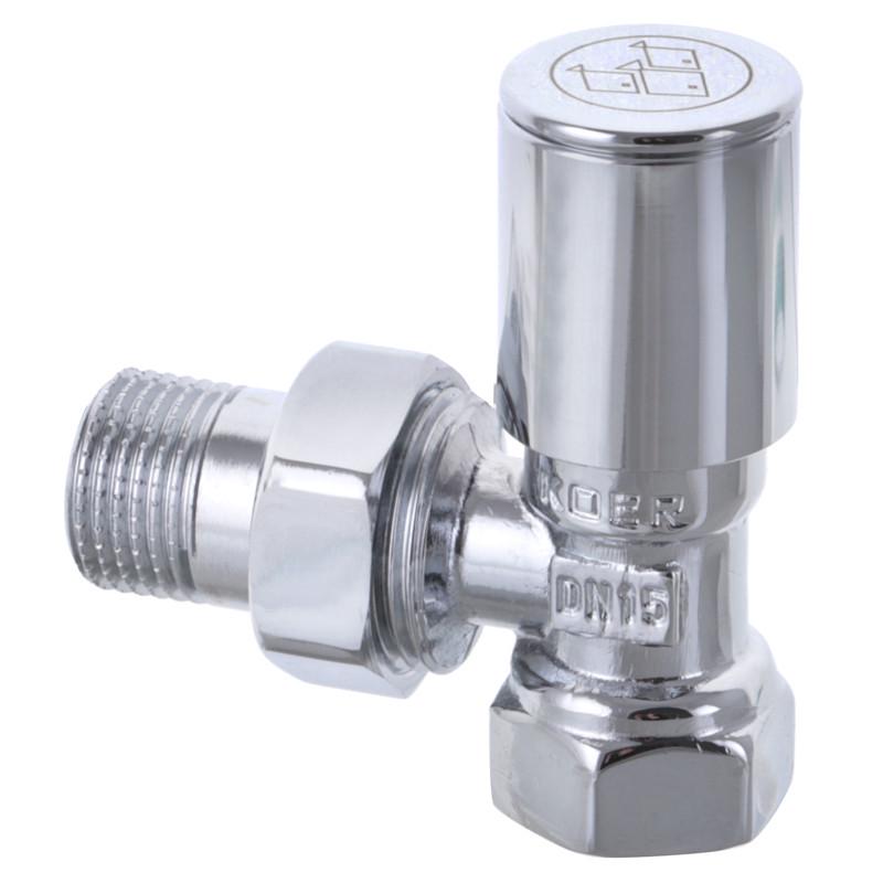 Кран для рушникосушарки KOER KR.531 1/2" кутовий 2 шт. (KR3073) Кран для рушникосушарки KOER KR.531 1/2" кутовий 2 шт. (KR3073)