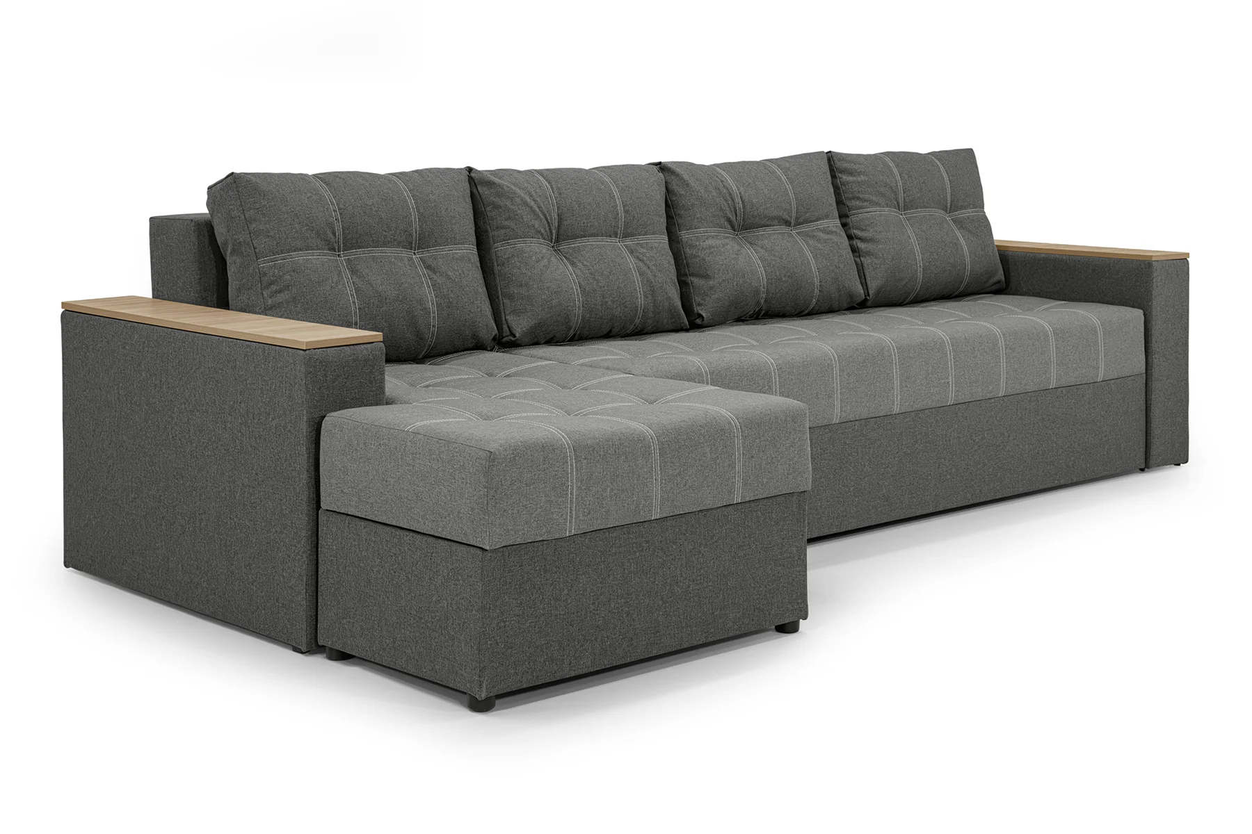 Диван угловой Сити Плюс 300х150 см Светло-серый (28118874)