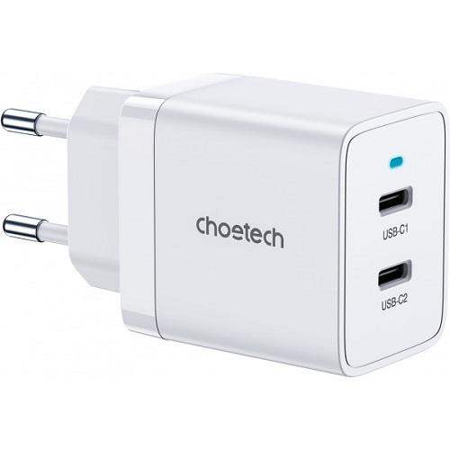 Зарядний пристрій Choetech Q5006-EU-WH 2хUSB-C 40Вт PD QC3.0 Q5006 Білий (568711)