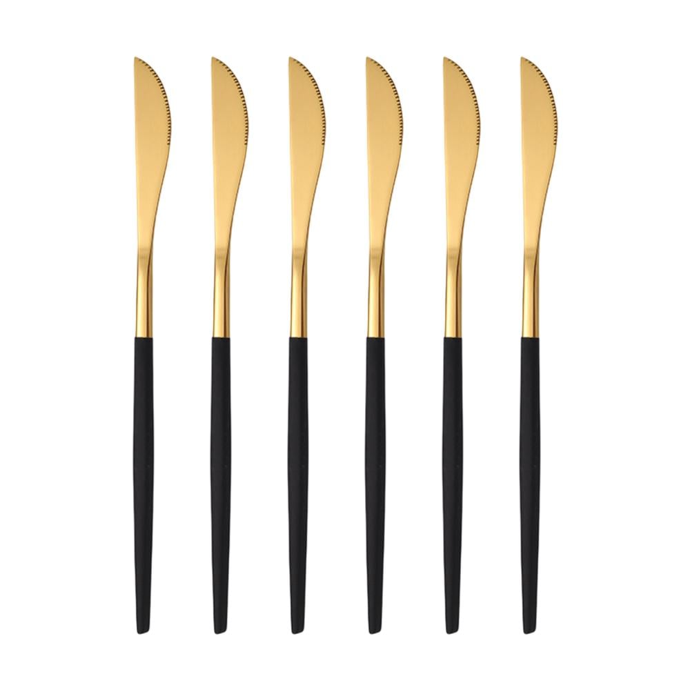 Набор столовых ножей из нержавеющей стали 6 шт. Черный (HP-20-6)