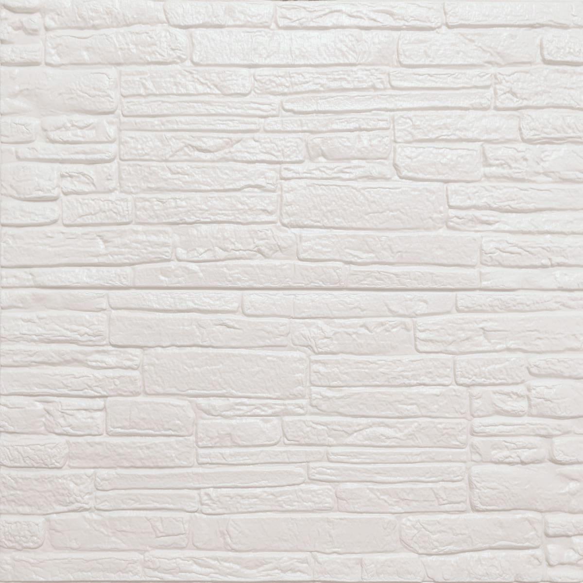 Панель 3D самоклеящаяся Sticker Wall культурный камень 700х600х8 мм Белый