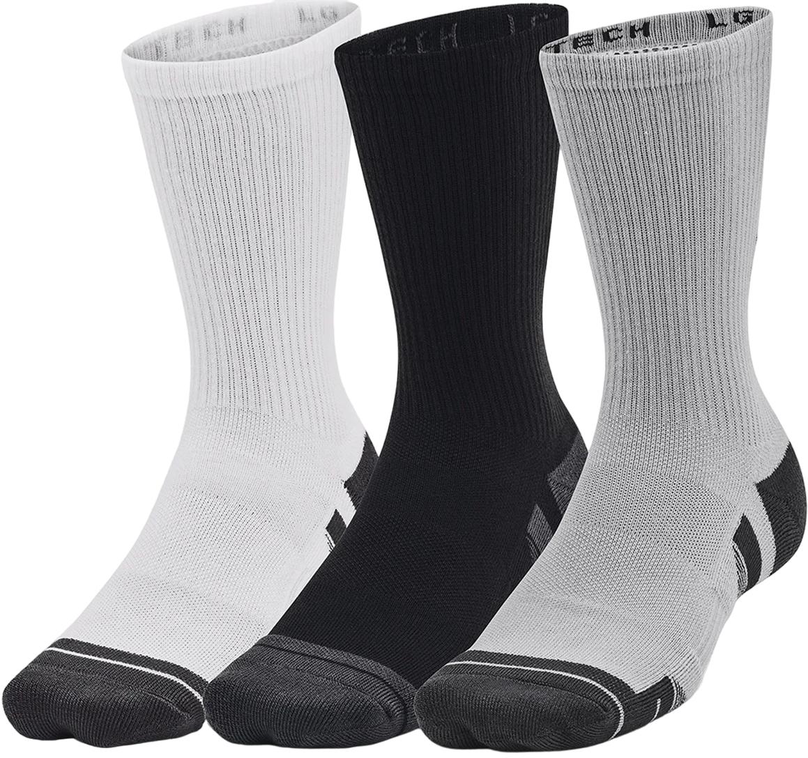Носки Under Armour PERFORMANCE TECH 3PK CREW 3 пары M Черно-серо-белый (1379512-011)
