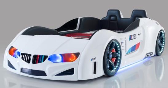 Кровать-машина BMW VIP двери/звуковые эффекты/пульт Белый (1886382169)