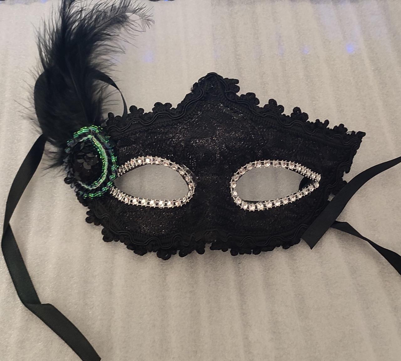 Маска венецианская карнавальная Черный Маска венецианская карнавальная Черный