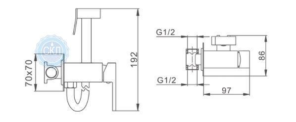 Змішувач прихованого монтажу Rea FENIX для біде матовий Чорний - фото 5