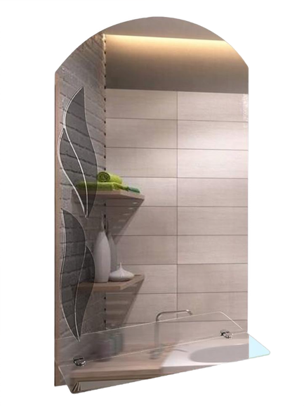 Дзеркало навісне Tobi Sho з полицею та візерунком FG-Барвінок м 400х675х120 (cv458mhm)